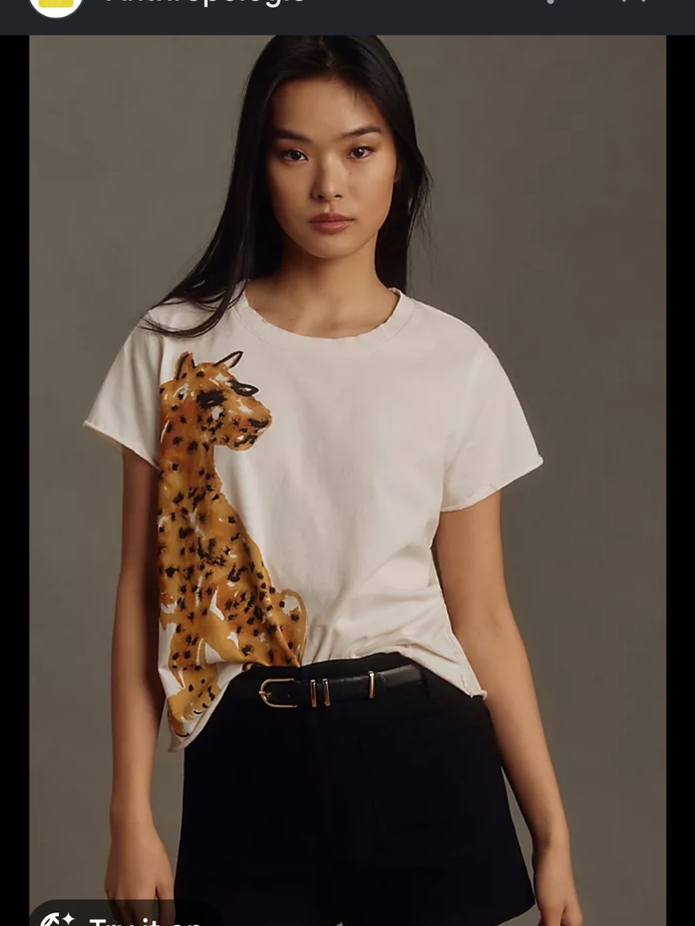 Anthropologie LouLou Avenue Cheetah Graphic Print Tee